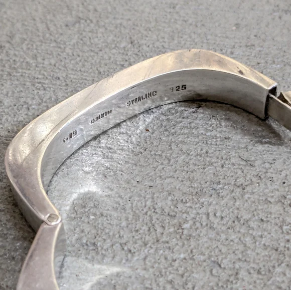 Vintage Taxco Sterling Silver Bracelet 6.5" - Picture 10 of 13